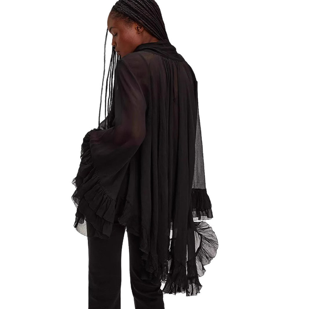 Puffärmel-Kleid mit Schnürung