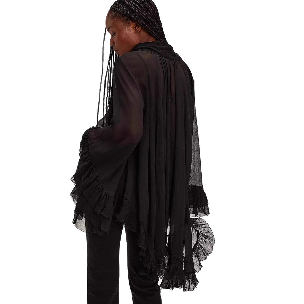 Puffärmel-Kleid mit Schnürung
