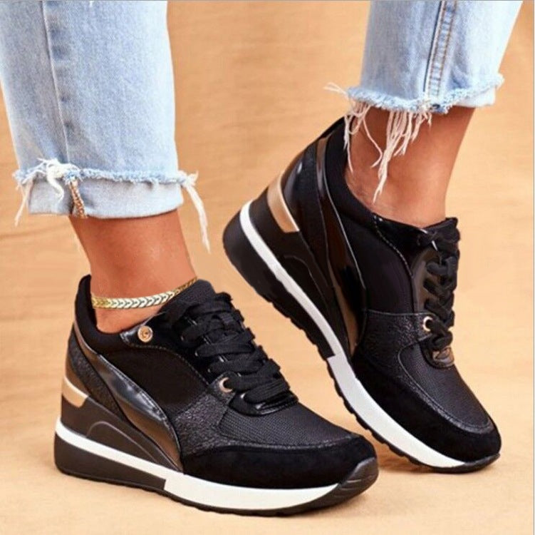 Damen Plateau-Sneakers mit Pailletten