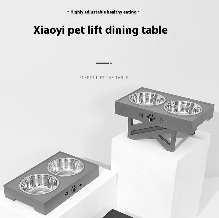 Hunde Futtertisch mit Trinknapf, höhenverstellbar | LuxeStyle