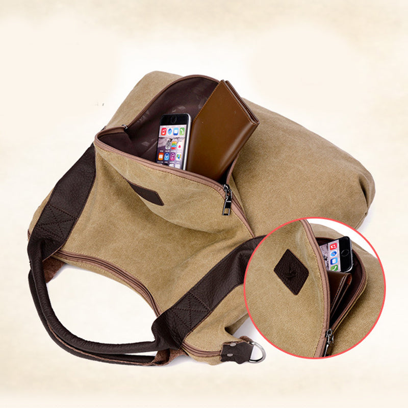 Retro Canvas Schultertasche