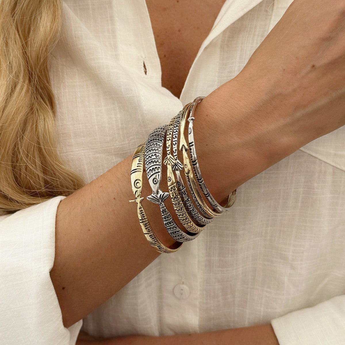 Retro Fisch-Print Armband-Set (6-teilig) – Bild 4 | LuxeStyle