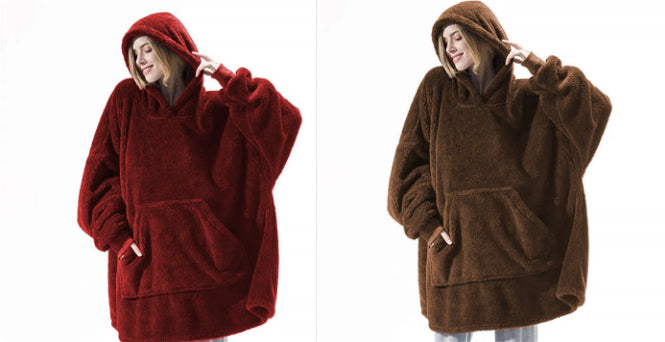 Kuschel-Hoodie mit grosser Tasche