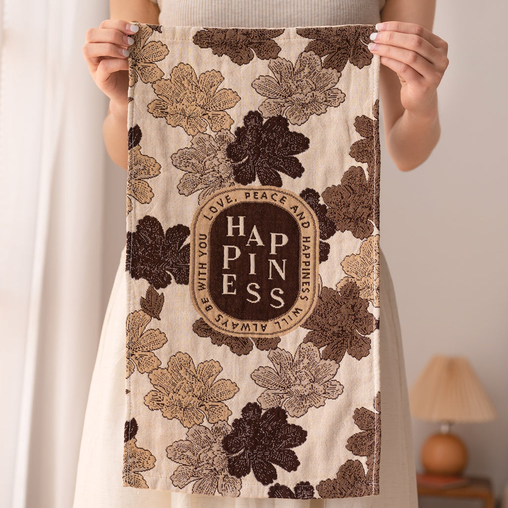 Vierlagiges Baumwoll-Handtuch mit Blumenmuster