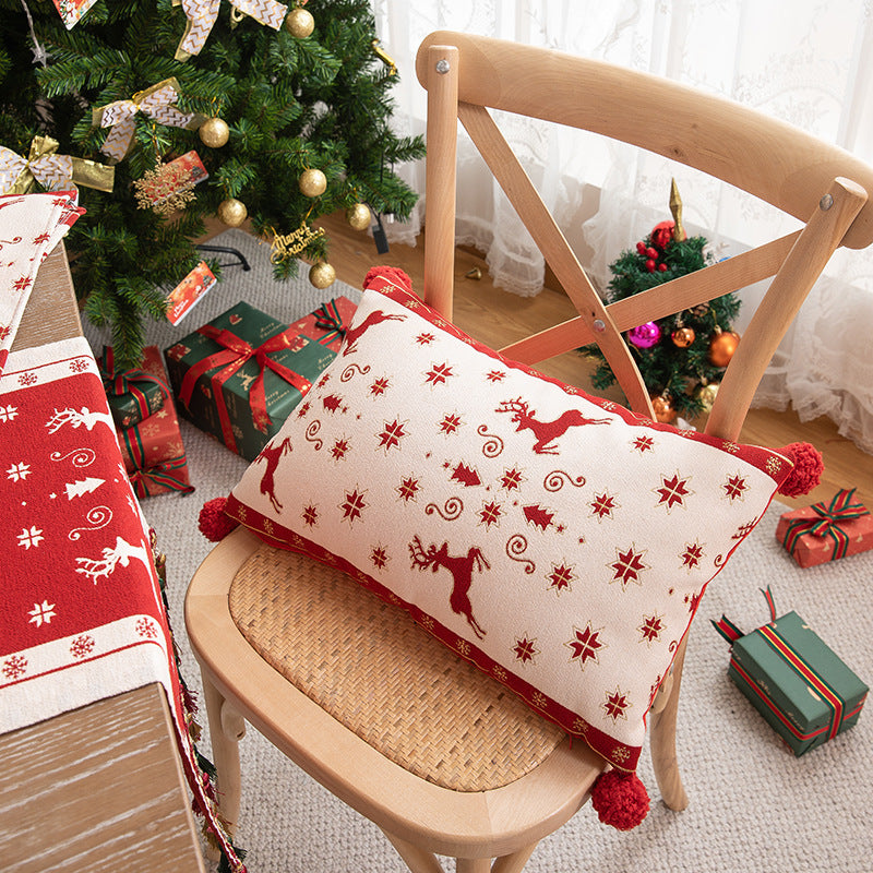 Jacquard-Kissenhülle Weihnachten, Elch & Tanne – Bild 3 | LuxeStyle