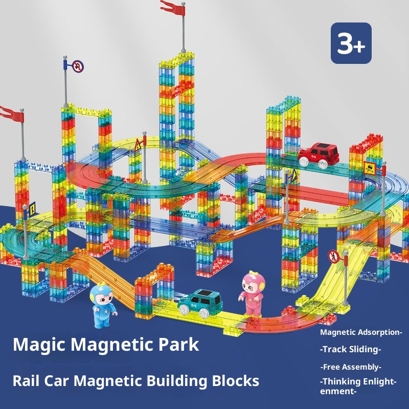 Magnetische Bausteine: Zugstrecken-Puzzle