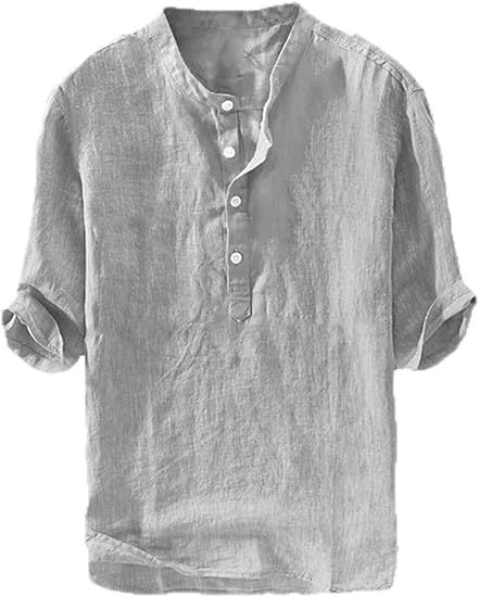 Leinenhemd Kurzarm Loose-Fit für Herren
