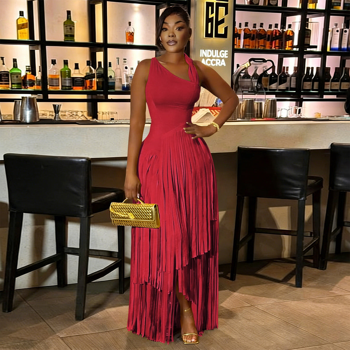 Ärmelloses Kleid mit Quasten | LuxeStyle