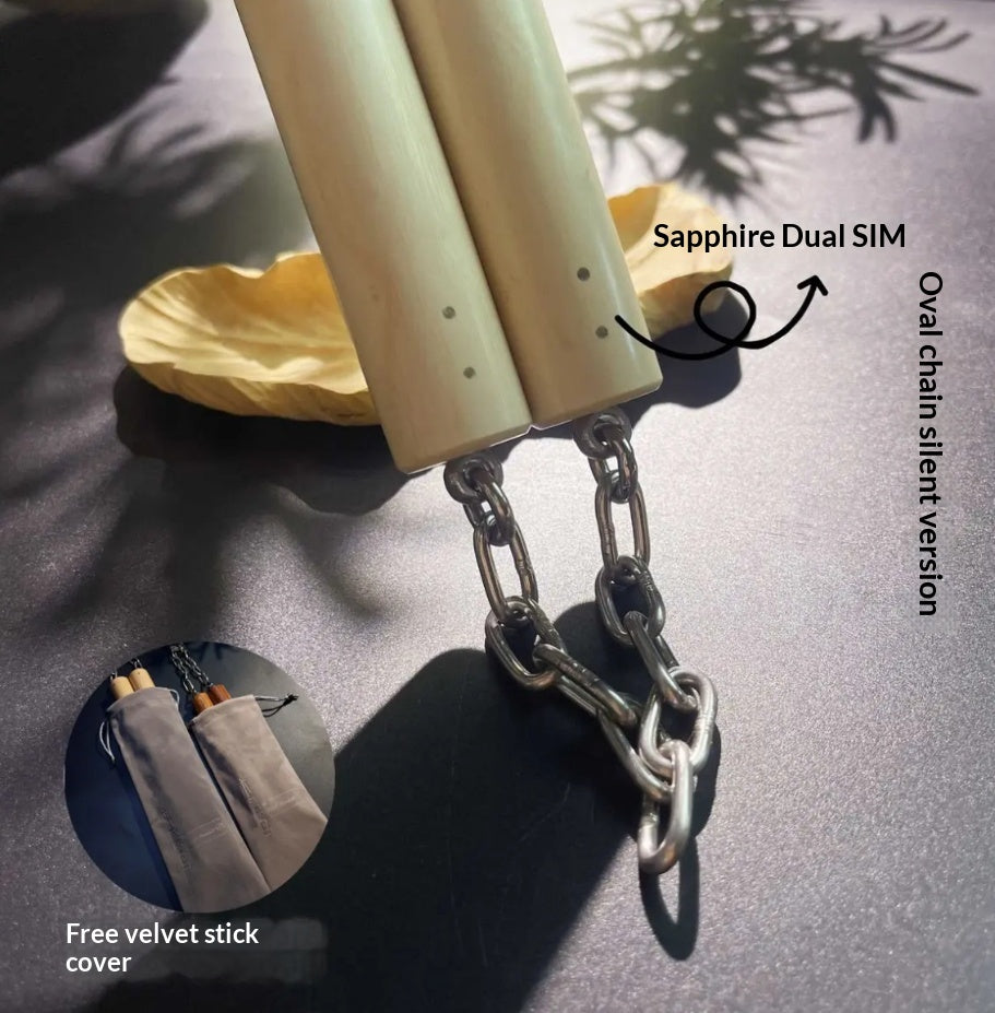 Nunchaku Holz-Modell mit Messing-Ornamenten