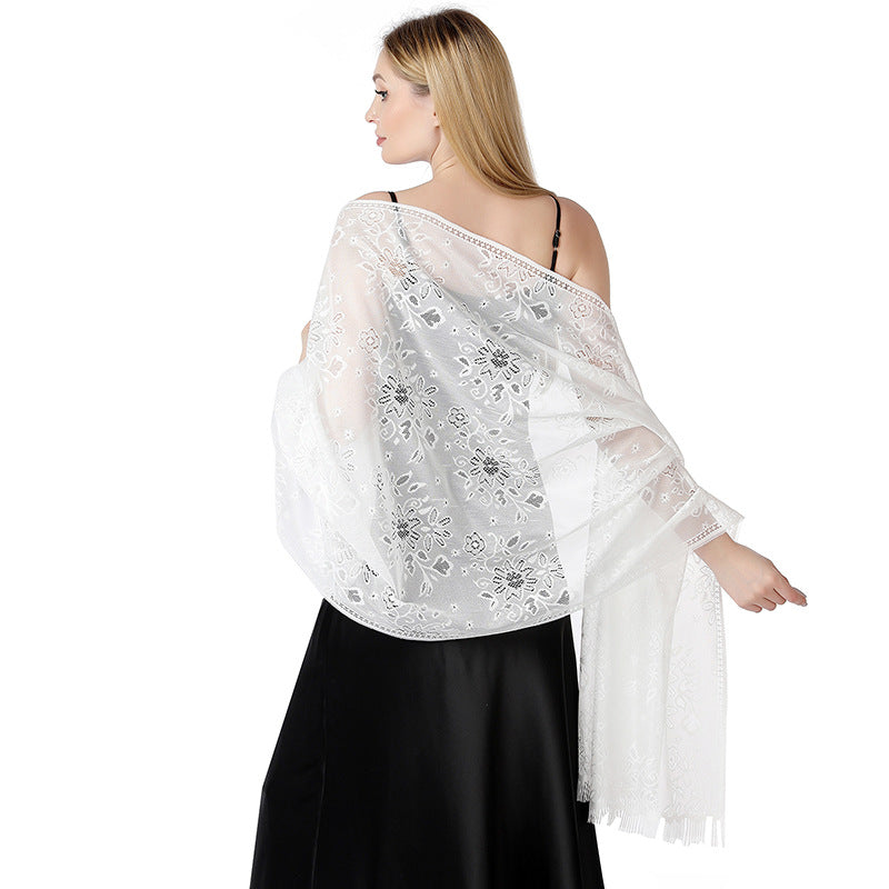 Geblümter Batik-Spitzenschal – Bild 2 | LuxeStyle