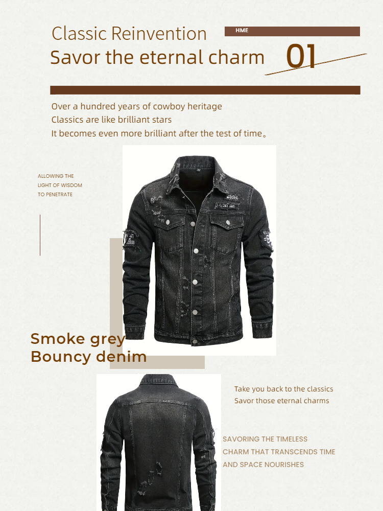 Taillierte Jeansjacke für Herren – Ansicht 7