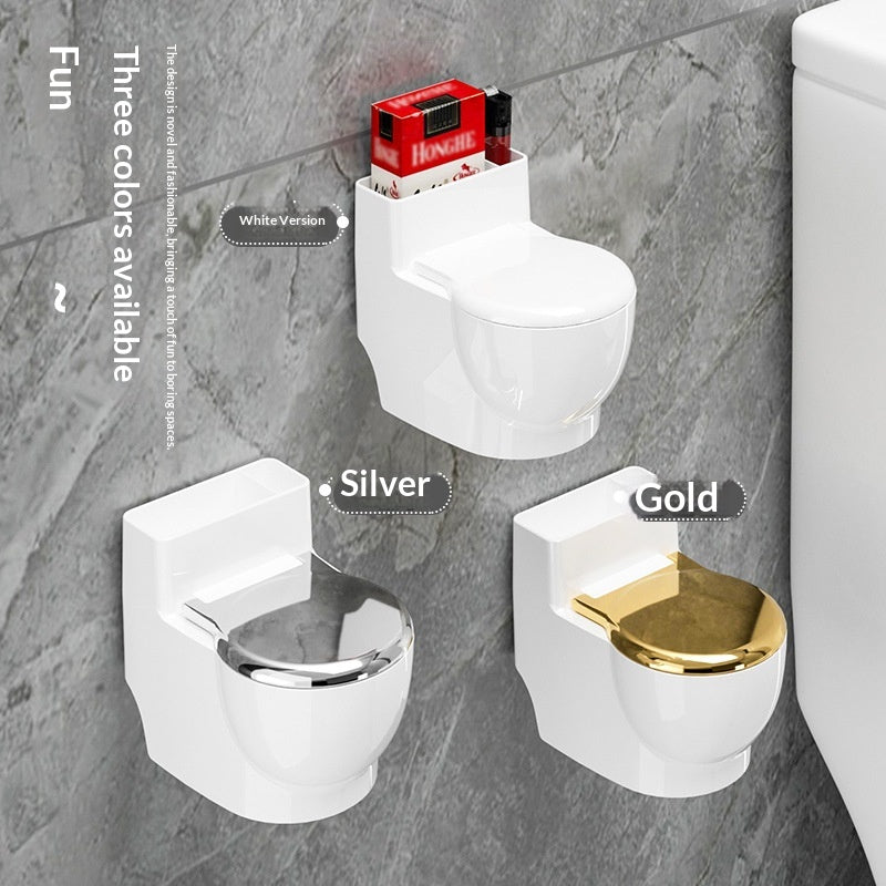 Wand-Aschenbecher WC-Design mit Deckel
