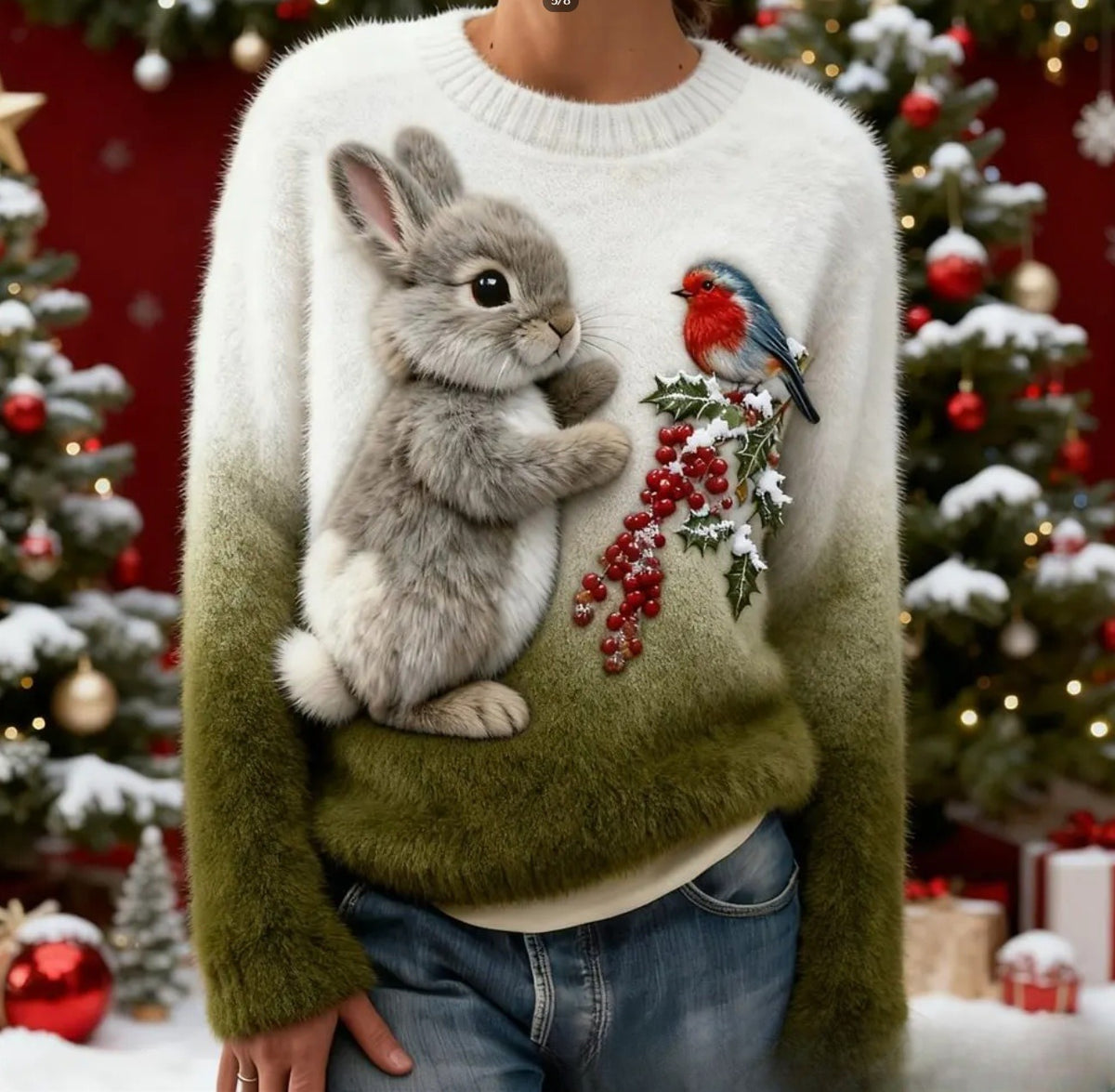 Kapuzenpullover mit Weihnachtsmuster für Damen – Bild 9 | LuxeStyle