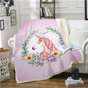 Kuschelige Plüschdecke mit Cartoon-Print