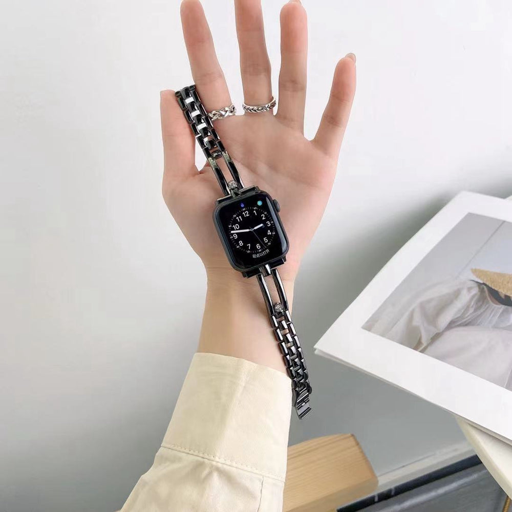 Uhrarmband aus Stahl mit Doppeldiamant-Shell | LuxeStyle