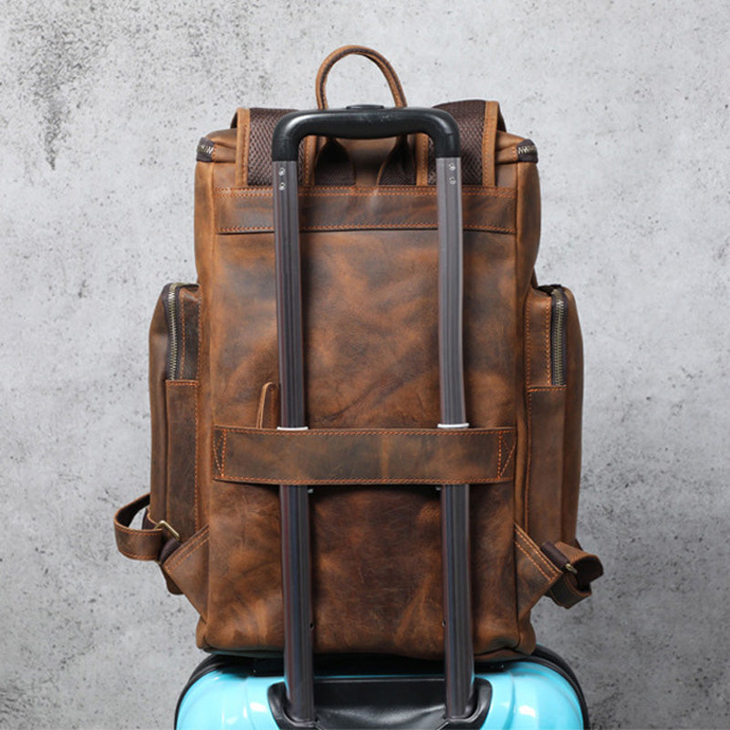 Grosser Vintage-Rindsleder-Rucksack mit 16-Zoll-Laptopfach – Bild 4 | LuxeStyle