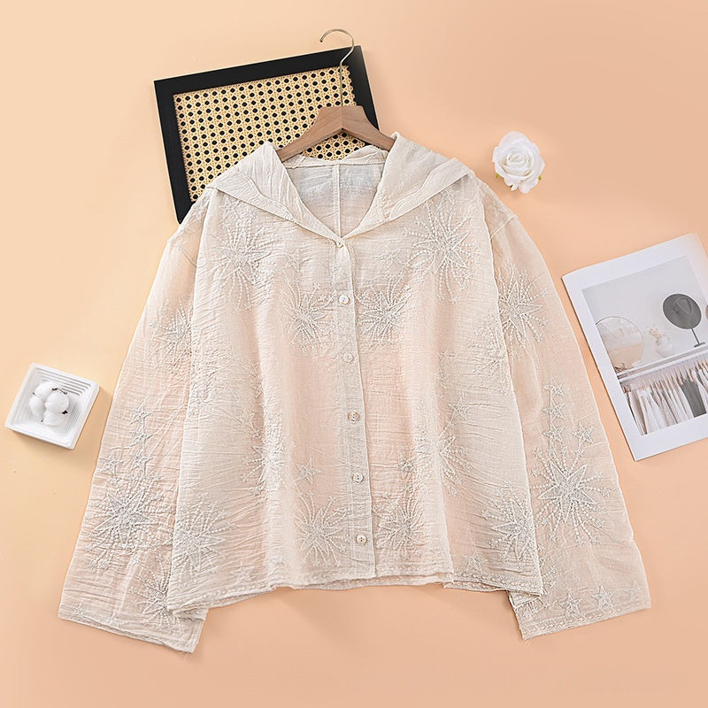 Kapuzen-Shirt mit Stickerei und Häkel-Details – Bild 8 | LuxeStyle