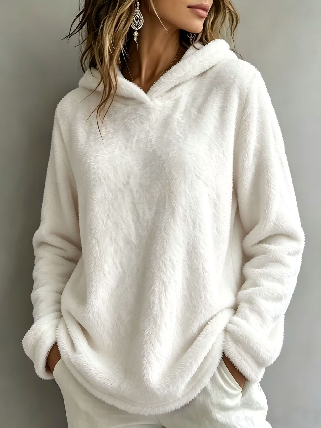 Kapuzenpullover aus Fleece für Damen