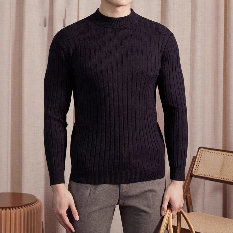 Strukturierter Mock-Neck Pullover für Herren