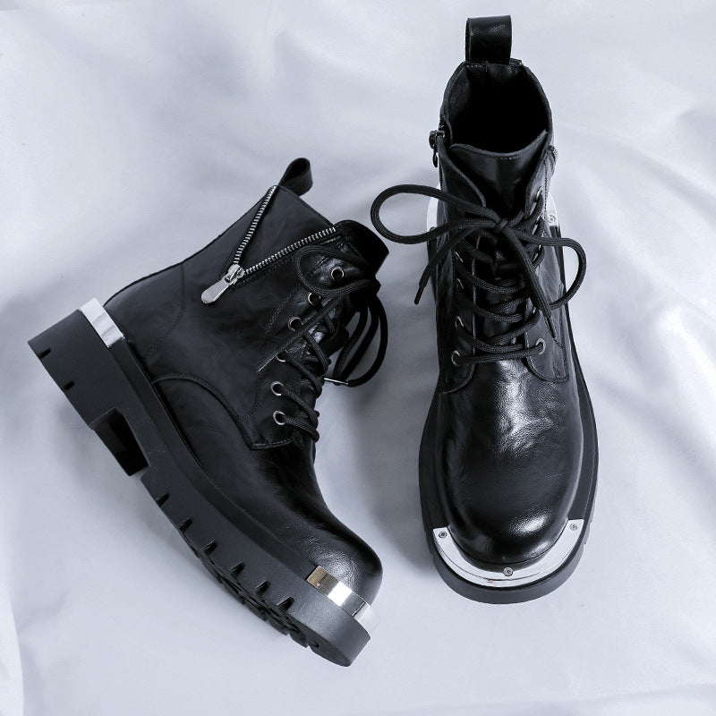 Vintage-Stiefel mit Seitenreißverschluss