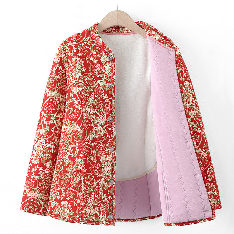 Floral Polyesterjacke für ältere Damen | LuxeStyle
