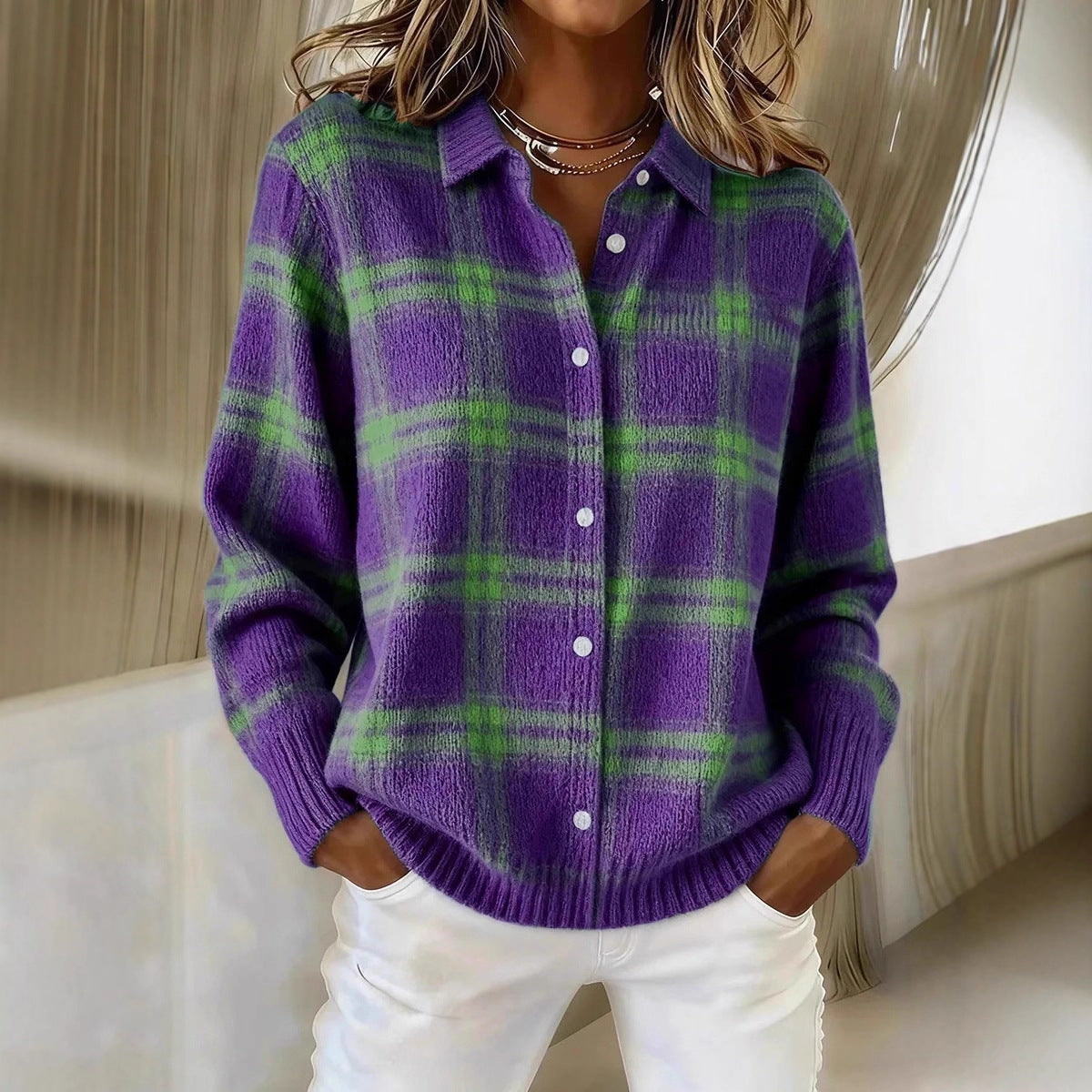 Plaid-Hemd mit weitem Schnitt
