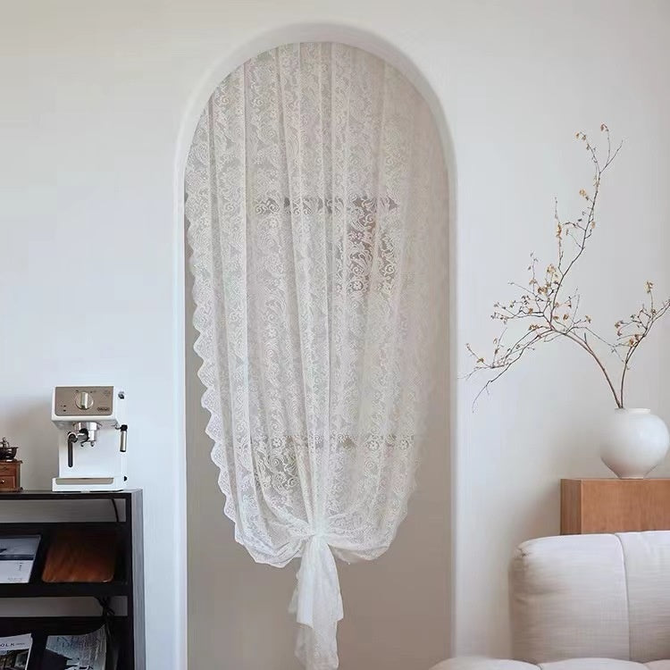 Vintage Vorhang mit Spitze und Perlen