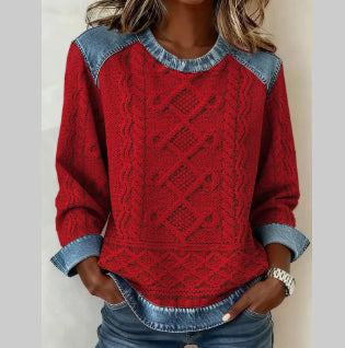 Damen-Top mit 3D-Druckmuster