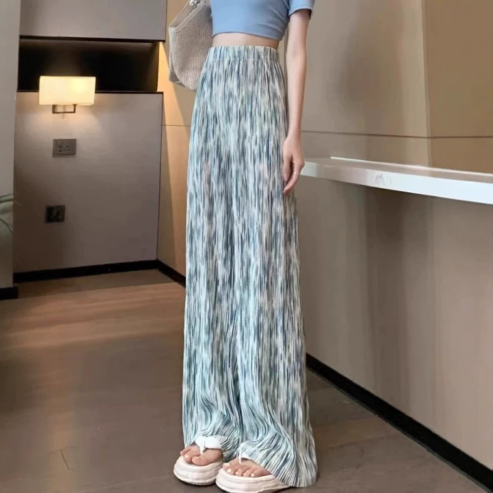 Bequeme Tie-Dye Hose mit weitem Bein