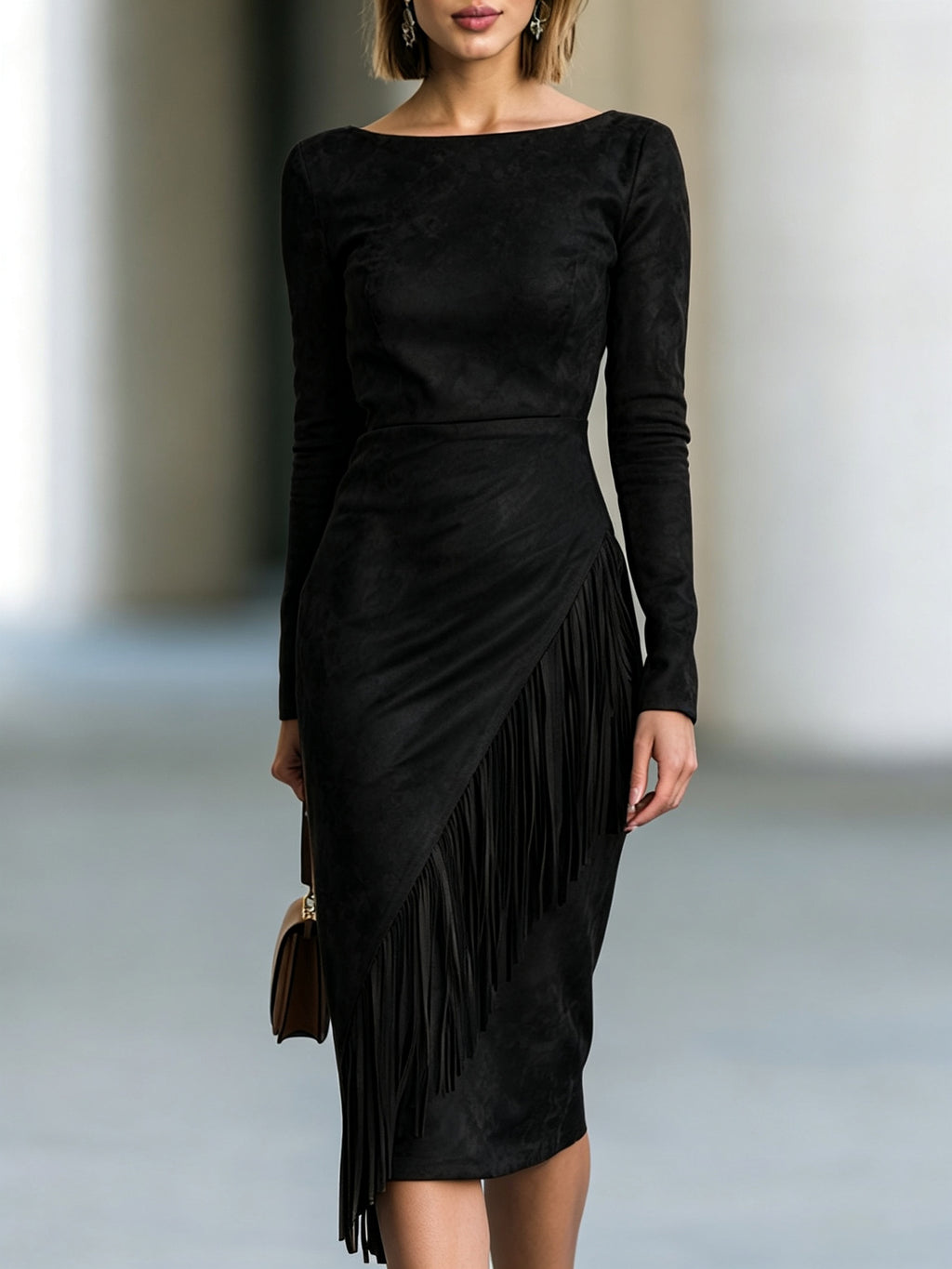 Elegantes Tüllkleid mit langen Ärmeln – Bild 4 | LuxeStyle