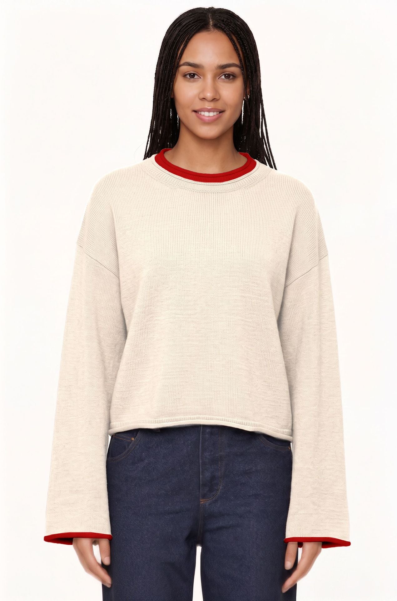 Pullover Sweater im Color-Block-Design