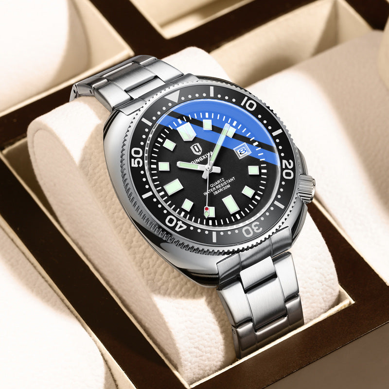 Quarz-Herrenuhr mit Edelstahlarmband – Bild 5 | LuxeStyle