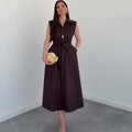 Ärmelloses A-Linien Kleid mit Schnürung