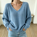 V-Neck Pullover Sweater für Damen