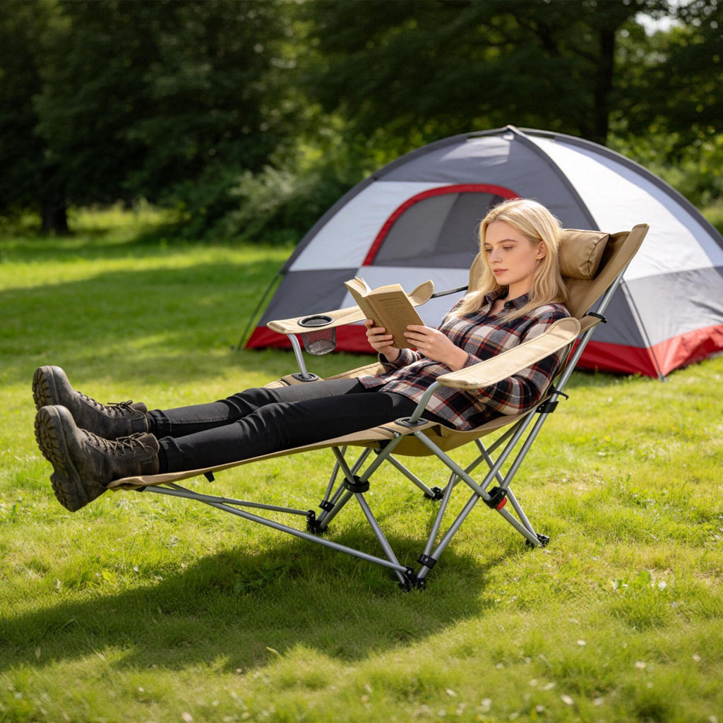 Campingliege mit Fußstütze