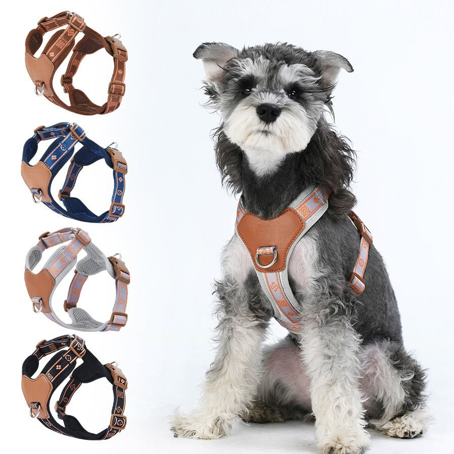 Atmungsaktive Hunde-Halsung mit Reflektion