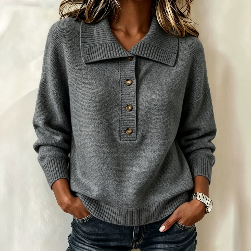 Vintage Rollkragen-Pullover mit halbem Reissverschluss