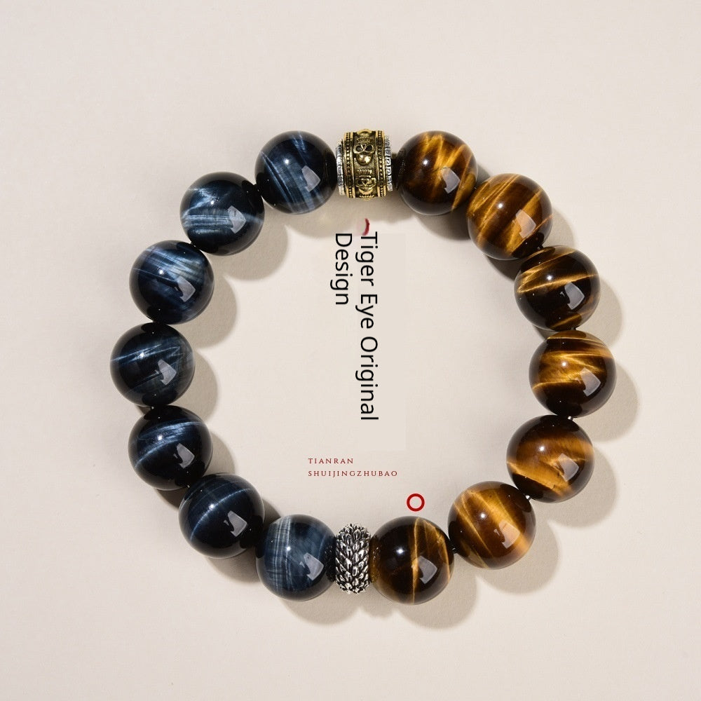 Naturstein-Armband «Obsidienne» – Tigerauge & Obsidian