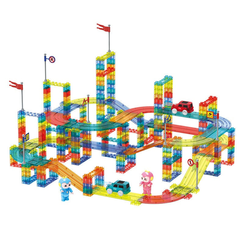 Magnetische Bausteine: Zugstrecken-Puzzle