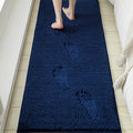 Chenille Badteppich Saphirblau