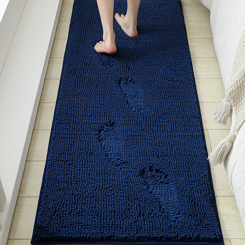 Chenille Badteppich Saphirblau