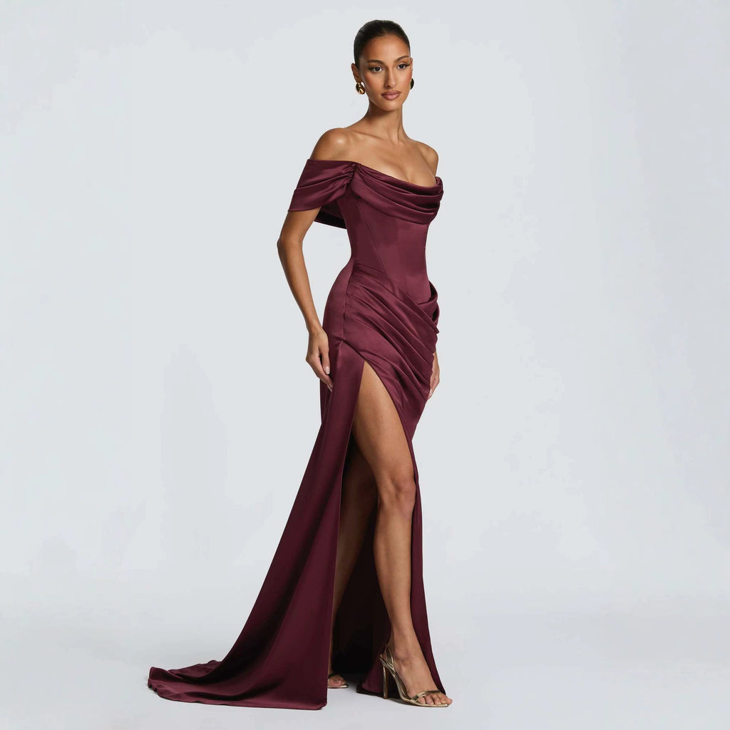 Abendkleid «Sirène» – High-Slit Meerjungfrau mit Schleppe