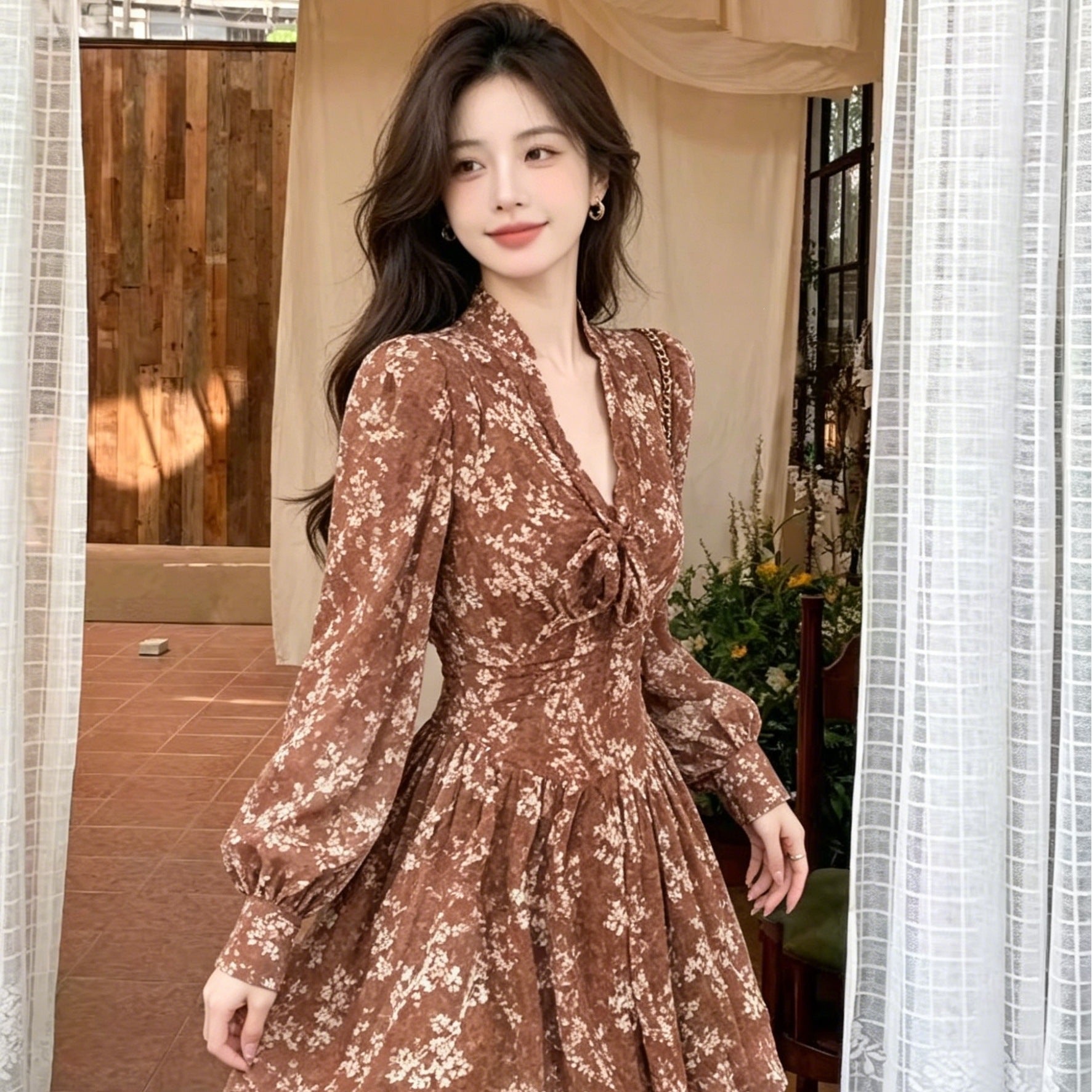 Chiffon-Ribbons-Blume Kleid