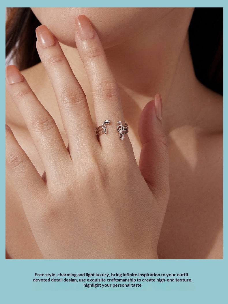 Verstellbarer Ring mit Noten-Design – Bild 5 | LuxeStyle