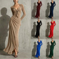 V-Ausschnitt Maxi-Kleid