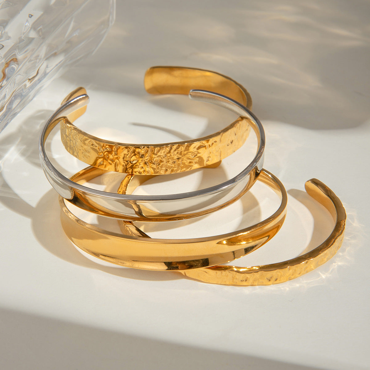 18k-Goldstahl Armband, hohl und poliert