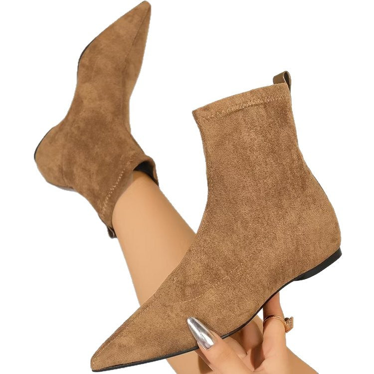 Elegante Stiefeletten aus mattem Wildleder