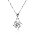 Zirkonia-Kette «Stella» · Kleeblatt-Anhänger, Silber-Optik