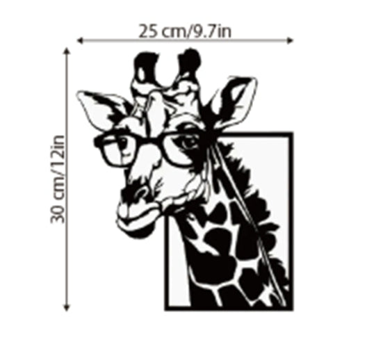 Giraffen‑Wandbild mit Brille, schwarz, Eisen – Bild 5 | LuxeStyle