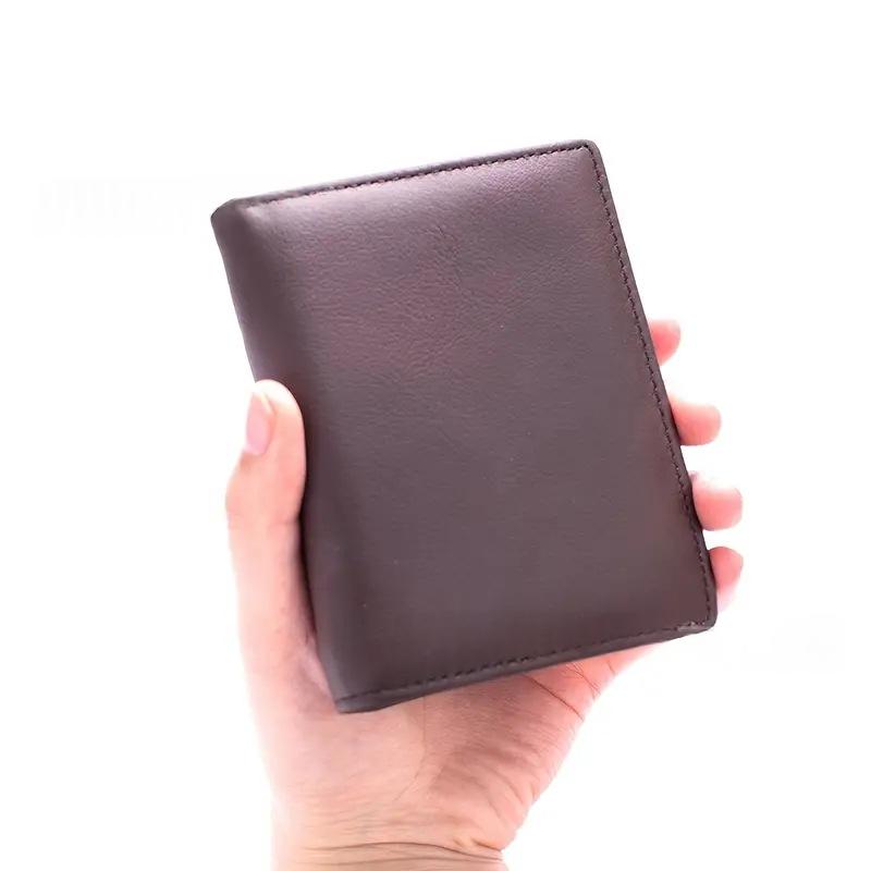 Kurzes Portemonnaie aus Vollnarbenleder